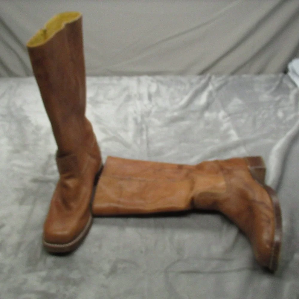 Frye Men? 10M Campus‎ 14L Boots Saddle Brown Leather Tall Riding Square Toe USA
